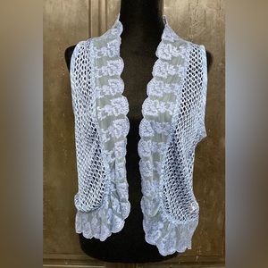 Chico’s blue lace vest. Size 0- medium